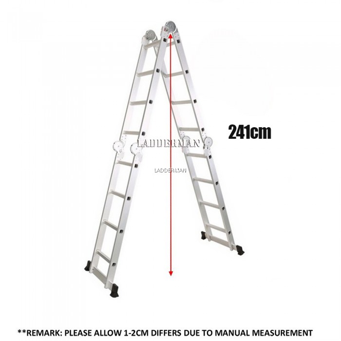 16 STEP MULTIPURPOSE ALUMINIUM LADDER 4.82M