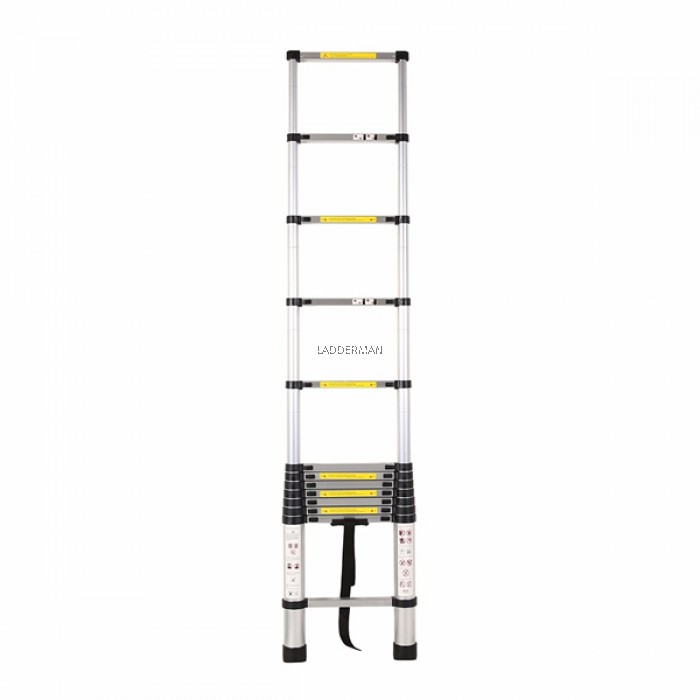 HIGH QUALITY ALUMINIUM TELESCOPIC EXTENDABLE LADDER 3.8M WITH 13 STEPS