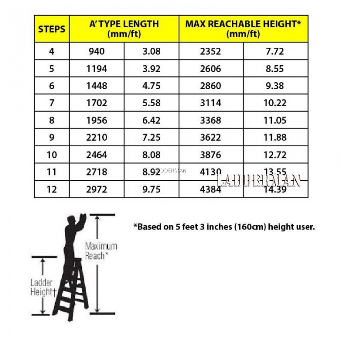 Strongman Ds9 87 Aluminium Double Sided 9 Steps Ladder