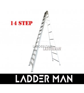STRONGMAN SH14 140.5" HEAVY DUTY ALUMINIUM SINGLE SIDED 14 STEPS LADDER