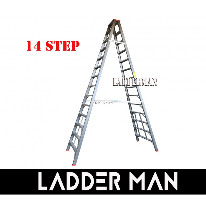 Strongman Dh14 137 Heavy Duty Aluminium Double Sided 14 Steps Ladder