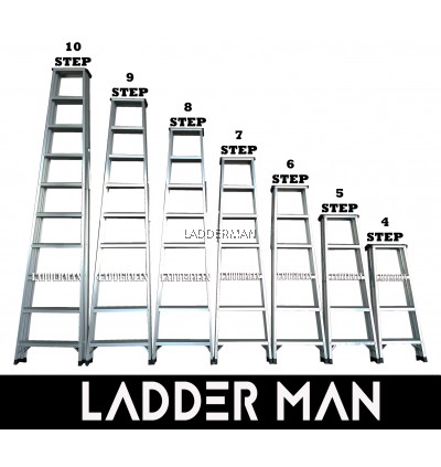 Ladderman Heavy Duty Aluminium Double Sided Ladder (7 STEP)
