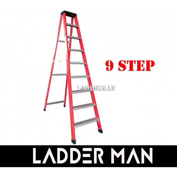 9 STEP FIBERGLASS SINGLE SIDED LADDER