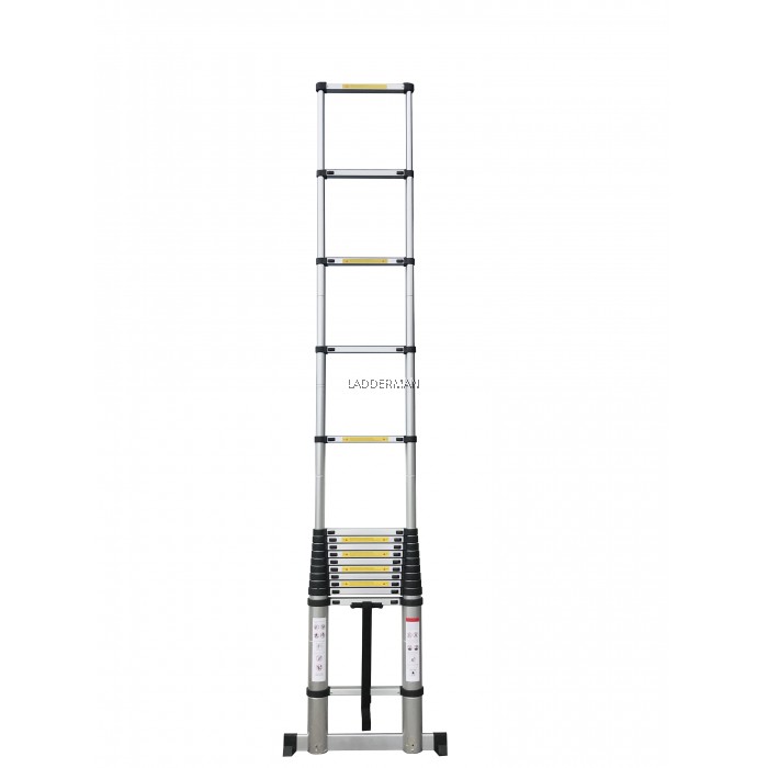 HIGH QUALITY ALUMINIUM TELESCOPIC EXTENDABLE LADDER 6.2M WITH 16 STEPS