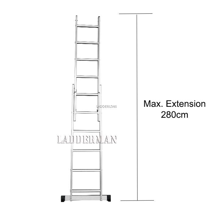 11 STEPS ALUMINIUM DOUBLE EXTENSION LADDER