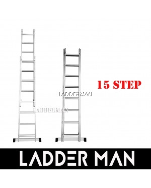 15 STEPS ALUMINIUM DOUBLE EXTENSION LADDER