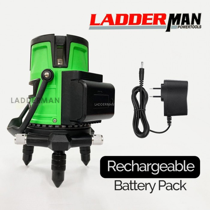 Green Line Laser Level 5 Lines 6 Point Indoor Outdoor Self Leveling