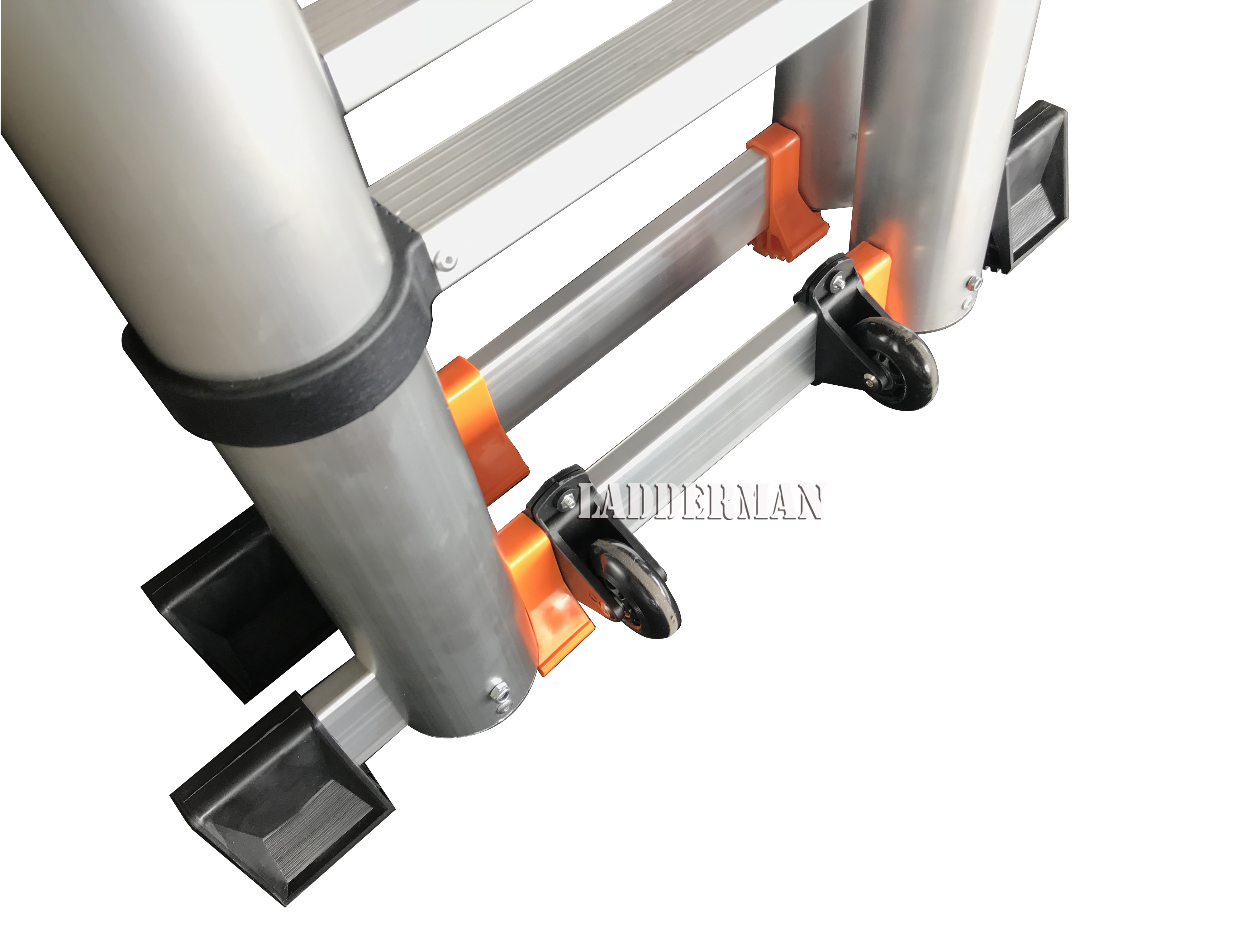 8M (4M+4M) DOUBLESIDED MULTIPURPOSE TELESCOPIC ALUMINIUM LADDER WITH